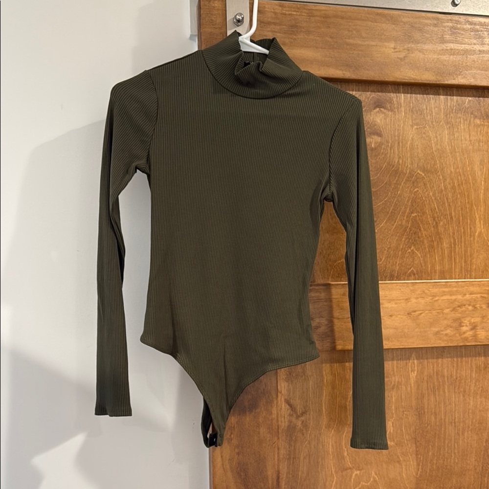 Olive Green Long Sleeve Bodysuit